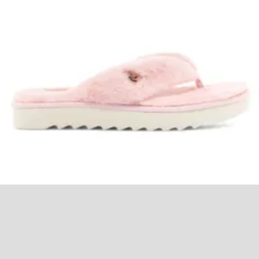 Koolaburra by UGG Pink Furr-ee Fur Thong, Flip Flop Slipper